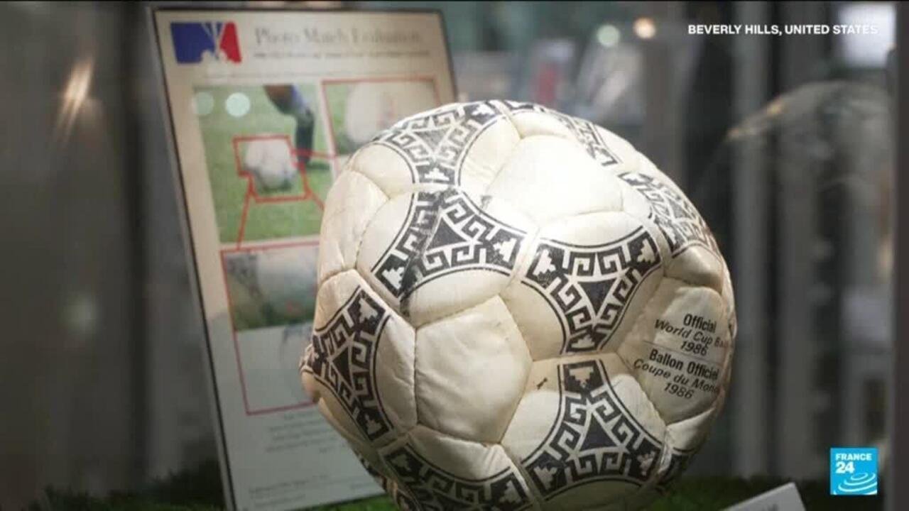 Maradona’s ‘Hand of God’ ball in match against England goes for auction