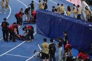 A Chinese humanoid robot sets a new 100-meter sprint record at Beijing Games