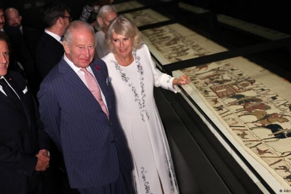 Macron visits Bayeux Tapestry with King Charles, PM Burnham