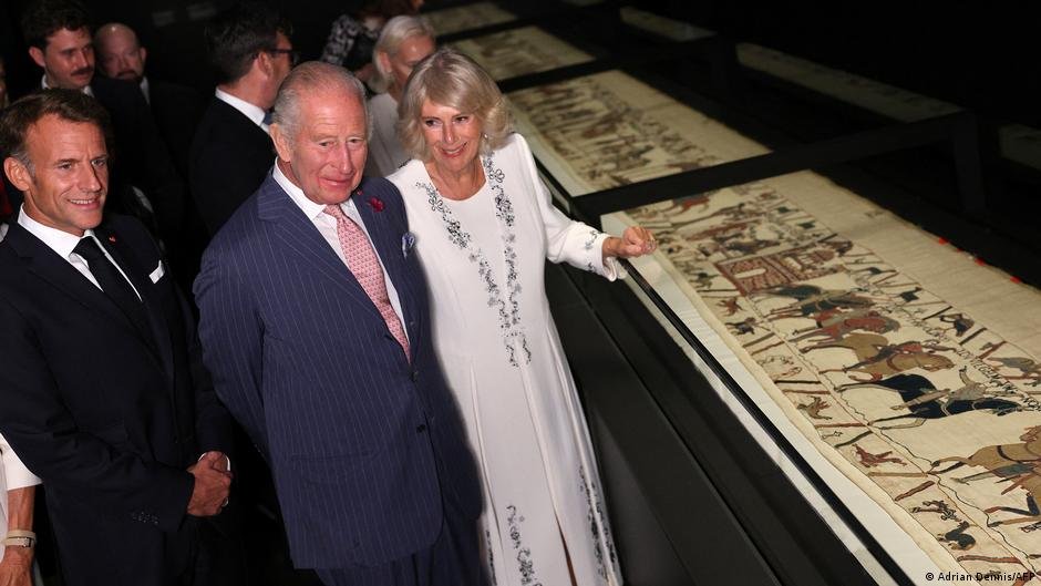 Macron visits Bayeux Tapestry with King Charles, PM Burnham