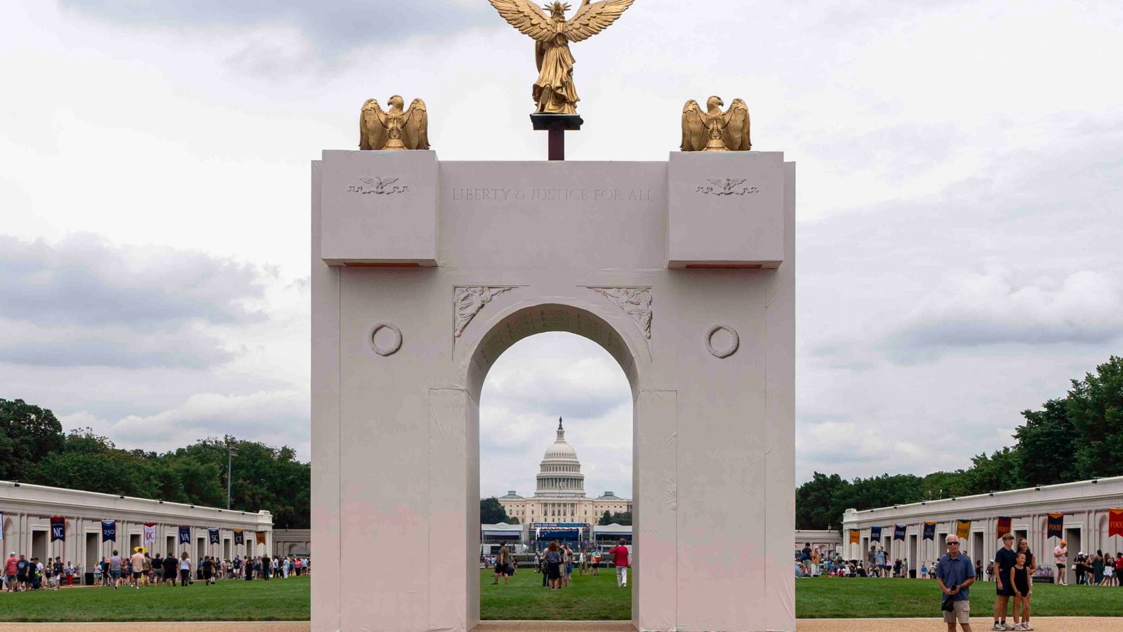 Trump says his D.C. arch will serve as ‘military complex’ with snipers and drones